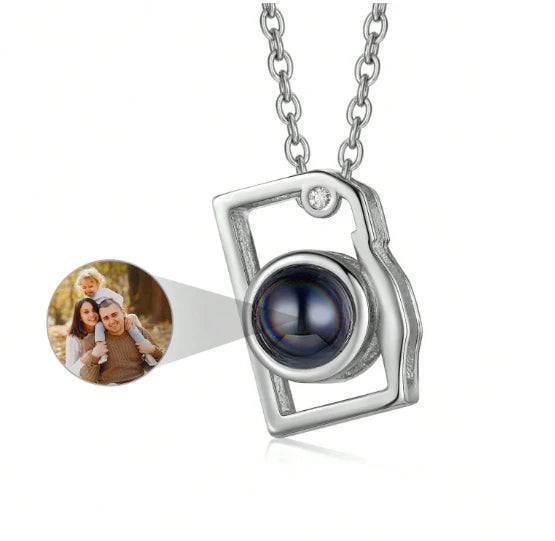 Collar con foto personalizada en forma de camara