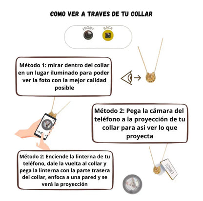 Collar con foto personalizada en forma de camara